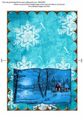 Christmas Night Scalloped Edge Book Card