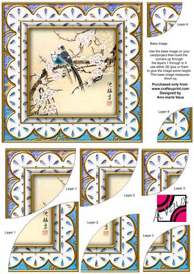 Oriental Birds 3 Anglaise 6in Duo Corner Stacker