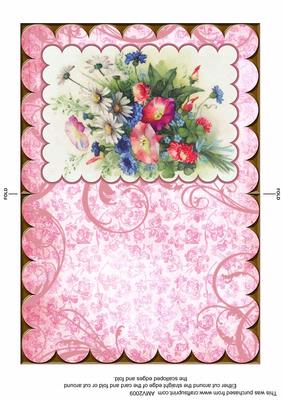 Wildflower Bunch Top Scalloped Edge Card