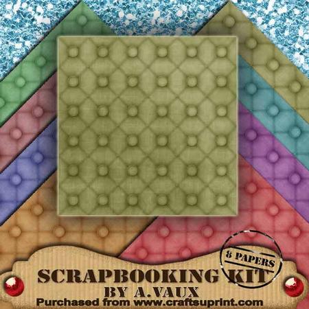 Quilted Mid Tea 8 Scrapbooking Papers Kit