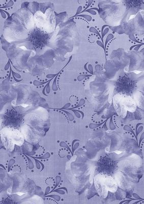 Blossom Swirls Blue A4 Backing Paper