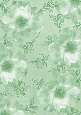 Blossom Swirls Mint A4 Backing Paper