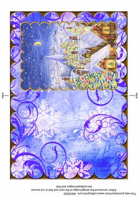Christmas Candy Rooftops Scallop Edge Card