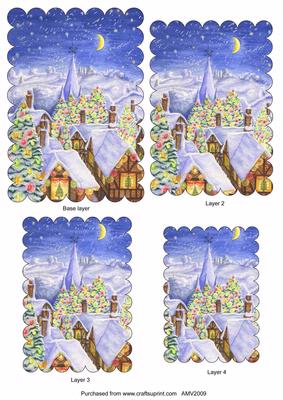 Christmas Candy Rooftops Scallop Edge Pyramid Toppers