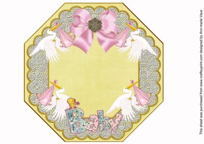 Baby Girl Lemon Lace Octagon 8inch Picture Sheet