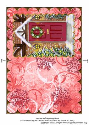 Christmas Dec 25th Door Scallop Edge Card