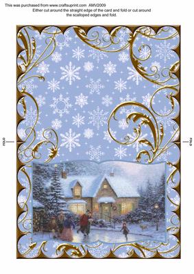 Christmas Ice Skating Scallop Book Card