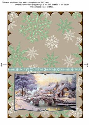 Christmas Snow Bridge Scallop Book Card