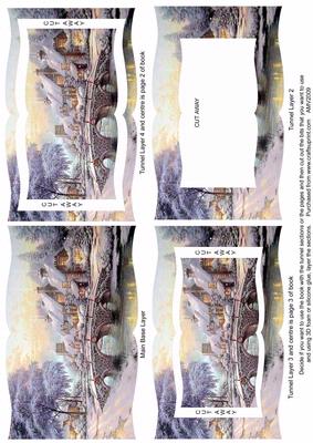 Christmas Snow Bridge Tunnel Book Sheet