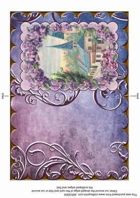 Beautiful Lavender Scene Scallop Edge Card