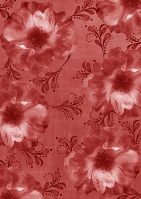 Red Blossom Swirl A4 Backing Paper