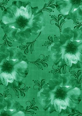 Green Blossom Swirl A4 Backing Paper