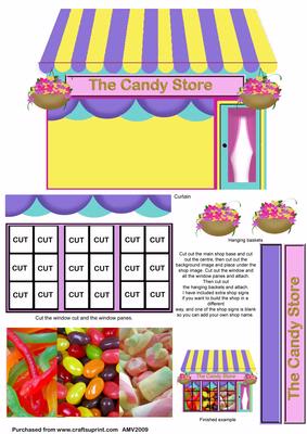 3D the Candy Shop Card Decoupage