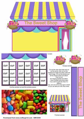 3D the Sweet Shop Card Decoupage