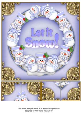 Blue Snowman Let It Snow 8in Picture Sheet