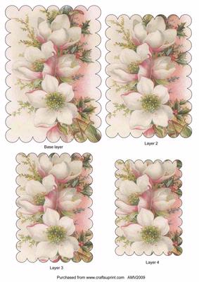 Christmas Roses Scallop Edge Pyramid Toppers