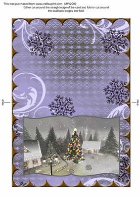 Christmas Country House1 Scallop Book Card