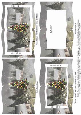 Christmas Country House1 Tunnel Book Sheet