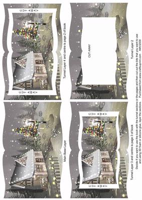 Christmas Country House 2 Tunnel Book Sheet