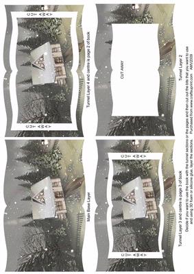 Christmas Country House 3 Tunnel Book Sheet