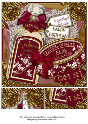 Blossom Perfume Gift Set 60th Birthday 8in Picture Sheet