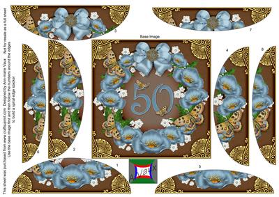 Teal Chocolate Poppy 50 Ring 5in Round Spiral Edge Stacker