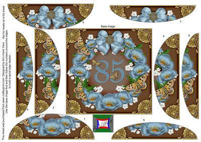 Teal Chocolate Poppy 85 Ring 5in Round Spiral Edge Stacker