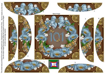 Teal Chocolate Poppy 101 Ring 5in Round Spiral Edge Stacker