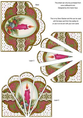 Pink Candle Glitter Embroidery Anglaise Scallop Deco Stacker