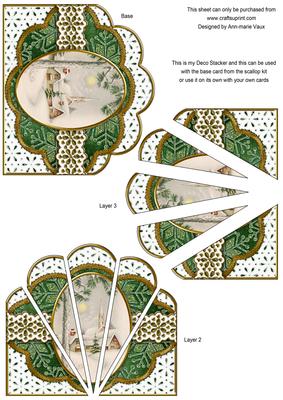 Winter Pub Green Anglaise Scallop Deco Stacker