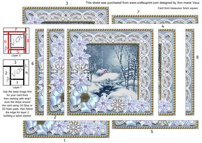 Ice Poinsettia Blue Winter Walk 5in Spiral Edge Stacker