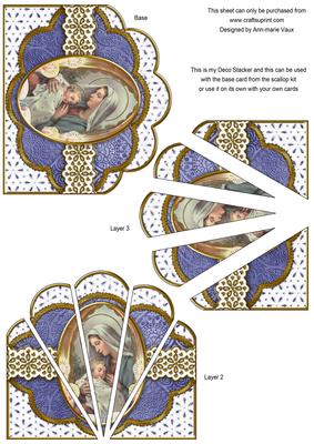 Holy Mother Blue Anglaise Scallop Deco Stacker
