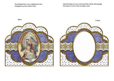 Holy Mother Blue Anglaise Scallop Card Base and Frame