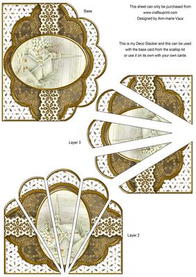 Cream Village Church Glitter Anglaise Scallop Deco Stacker
