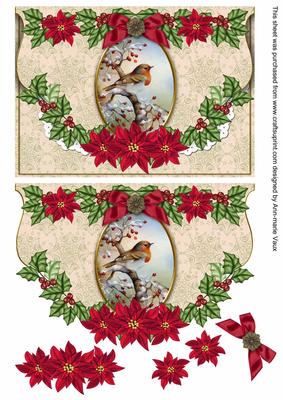 Christmas Robin2 Fancy Flap Decoupage Step by Step Sheet