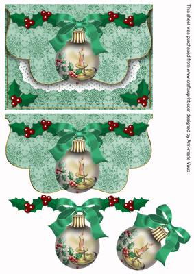 By Candlelight Bauble Flap Decoupage Step by Step Sheet