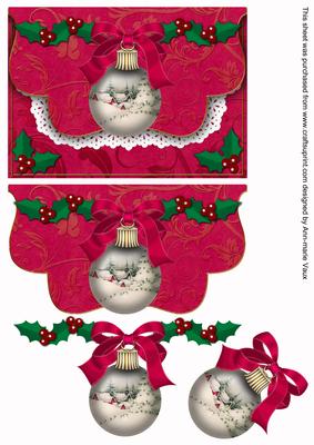 Snow Village Bauble Flap Decoupage Step by Step Sheet