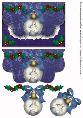 Mother Mary Bauble Flap Decoupage Step by Step Sheet