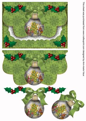 Village Tree Bauble Flap Decoupage Step by Step Sheet