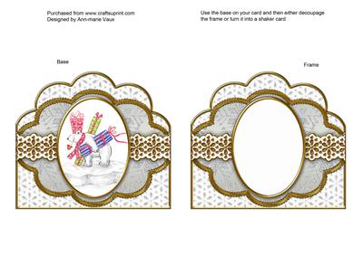 Present Polar Bear Silver Scallop Card Base and Frame