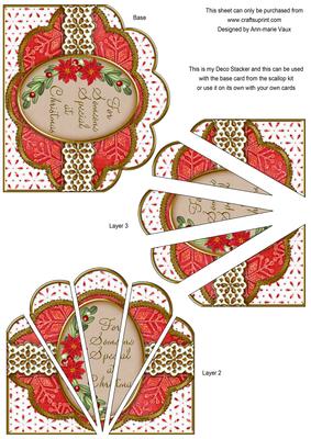 For Someone Special at Christmas Red Scallop Deco Stacker