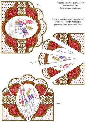 Present Polar Bear Red Anglaise Scallop Deco Stacker