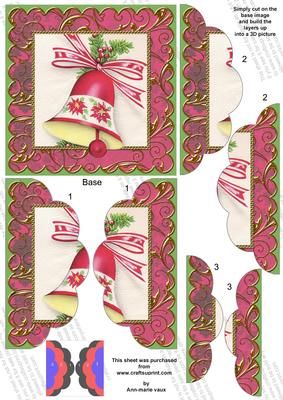 Christmas Bells Gold Scallop 5in Side by Side Round Stacker