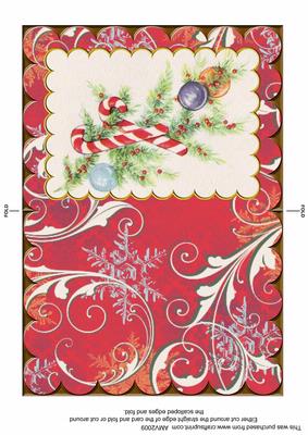 Christmas Candy Cane Scallop Edge Card