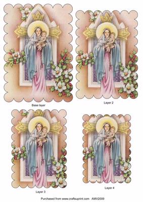Christmas Religious Virgin Mary Scallop Pyramid Toppers