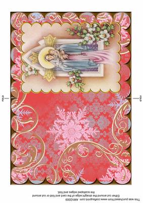 Christmas Virgin Mary Scallop Edge Card