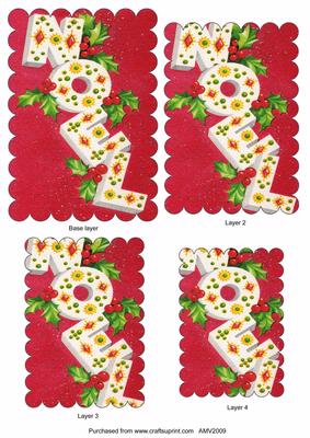Christmas Noel Scallop Pyramid Toppers