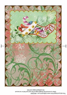 Christmas Stocking Scallop Edge Card