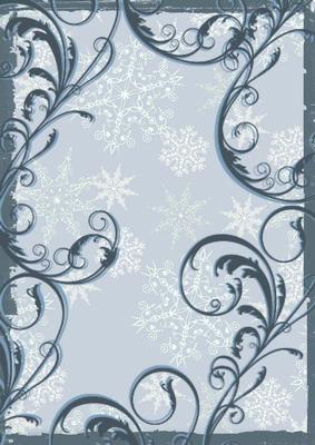 Christmas Blue Village Swirls Backing Paper