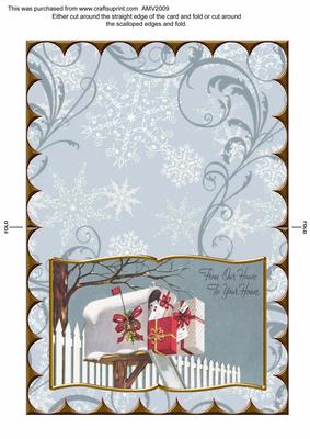 Christmas Postbox Scallop Edge Book Card